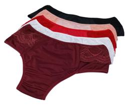 Kit 5 Calcinhas Tanga Plus Size Lat. Larga Detalhe de Renda Kit 5 Calcinhas Tanga Plus Size Lat. Larga Detalhe de Renda
