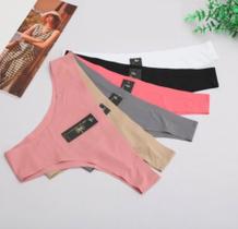 Kit 5 Calcinhas Tanga Sem Costura Corte A Laser Não Marca Hangar Moriah e Amorarma