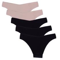 Kit 5 Calcinhas Tanga Sem Costura Poliamida Huxter Colors
