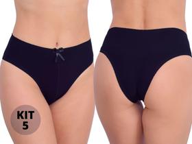 Kit 5 Calcinhas Tangão em Cotton Algodão Cintura Alta Modelagem Confortável Kit 5 Calcinhas Tangão em Cotton Algodão Cintura Alta Modelagem Confortável