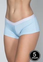 Kit 5 Calcinhas Vekyo Short Caleçon Renda Confortável