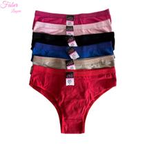 Kit 5 Calçola 100% Algodão Senhora Calcinhas Cós Alto Tangão Cor:SortidasTamanho:G Kit 5 Calçola 100% Algodão Senhora Calcinhas Cós Alto Tangão Cor:SortidasTamanho:G