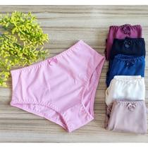 Kit 5 Calçola De Algodão Senhora Calcinha Pala Larga Confortável
