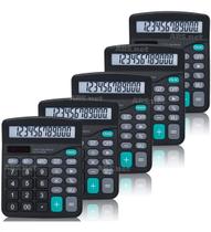 Kit 5 Calculadora De Mesa Balcão Escritório Display 12 Digitos