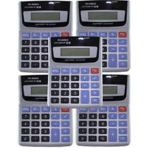 Kit 5 calculadora média tradicional de mesa para comercio escritorio escolas