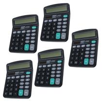 Kit 5 Calculadoras De Mesa Básica Display 12 Dígitos Raiz Quadrada Markup Porcentagem Para Escritório