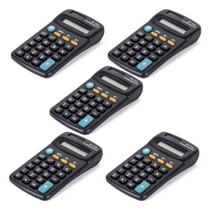 Kit 5 Calculadoras De Mesa E Bolso Pequena 08 Dígitos Kk402
