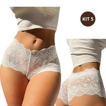 Kit 5 Caleçon Renda Calcinha Sexy Shortinho Conforto