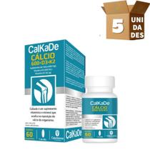 Kit 5 Calkade Cálcio + Vitamina D3 + K2 Catarinense 60 Comprimidos