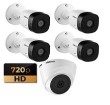 Kit 5 Câm 1120 Bullet e 1120 Dome VHC 720p 20m HD Intelbras