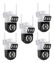 kit 5 Camera De Segurança Smart Wi-fi Ip66 Dupla Lente 360 Visão Noturna Externa Prova D' Agua