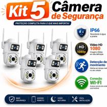KIT 5 Câmera de Segurança Wi-Fi 6MP IP66 Ângulo Duplo com Visão Noturna