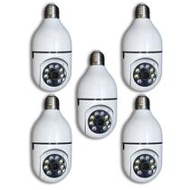Kit 5 Camera Ip Segurança Lampada Panoramica Rastreio Wifi Espia
