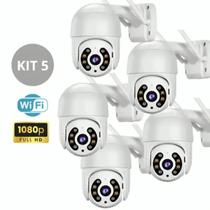 Kit 5 Câmera Segurança Externa Wifi Zoom 4x lançamento 2025 Rotativa Prova D'água visão noturna sensor infravermelho