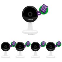 Kit 5 Câmera Wi-Fi HD 1 Megapixel Inteligente Com Alarme e Armazenamento em Nuvem iMX1 + Cartão Micro-SD 32GB Intelbras