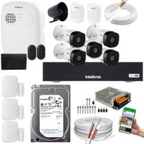 Kit 5 Câmeras 1120B Dvr 1008-C Intelbras + kit Alarme+ivp 2000+xas 4010 + HD 4TB