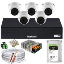 Kit 5 Câmeras 1220d mic Intelbras Dvr 8 Canais 1tb Audio Microfone