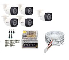Kit 5 Câmeras Bullet Full Hd 1080p 2Mp Com Cabo e Conectores