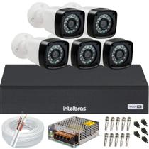 Kit 5 Câmeras de Segurança Infravermelho Full Hd Dvr Intelbras 8ch mhdx Kit 5 Câmeras de Segurança Infravermelho Full Hd Dvr Intelbras 8ch mhdx