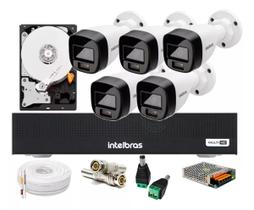 Kit 5 Cameras de Seguranca Intelbras 3220 Full Color C/ Audio, Dvr 8ch C/ Hd