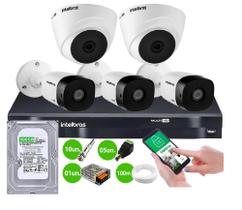 Kit 5 Câmeras de Segurança Intelbras Completo Dvr 8 ch + 5 Câmeras VHC 1120B + Hd 500GB