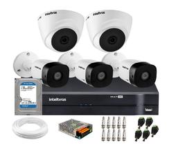 Kit 5 Câmeras de Segurança VHC 1120B Bullet-Dome, HD 720p 1MP - Lente 3.6 mm + DVR MHDX + HD 1TB