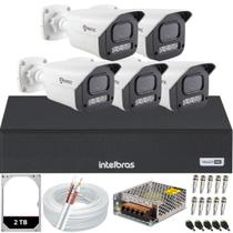 Kit 5 Câmeras Full Color C/Áudio Dvr Intelbras 8 canais 2TB