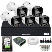 Kit 5 Câmeras Imagem Coloridas 1120b Full Color Intelbras Dvr Intelbras 08 Canais 1108-c Acompanha Hd No Dvr