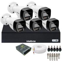 Kit 5 Câmeras Imagem Coloridas 1120b Full Color Intelbras Dvr Intelbras 08 Canais 1108-c S/Hd