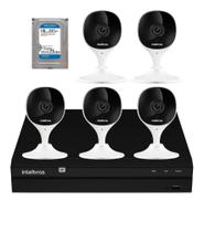 Kit 5 Câmeras Imx Wifi Com Nvd 8 Canais E Hd 1 Tb