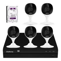 Kit 5 Câmeras Imx Wifi Com Nvd 8 Canais E Hd 1 Tb Purple