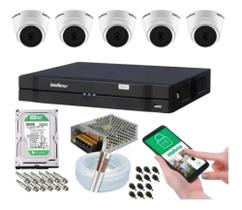 Kit 5 Câmeras Intelbras Dome 1120d Dvr 8 Canais Com Hd Kit 5 Câmeras Intelbras Dome 1120d Dvr 8 Canais Com Hd