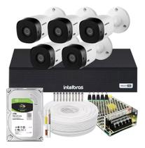 Kit 5 Câmeras Intelbras Dvr Intelbras 8 Canais C/ Hd 1 Tera