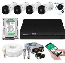 Kit 5 Câmeras Intelbras Dvr Intelbras Mhdx 4 Canais C/ Áudio
