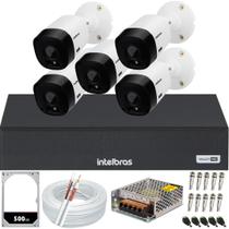 Kit 5 Câmeras Intelbras Hd 1120b Dvr Intelbras 08 Canais 1108-c C/Hd