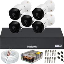 Kit 5 Câmeras Intelbras Hd 1120b Dvr Intelbras 08 Canais 1108-c Sem Hd
