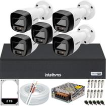 Kit 5 Câmeras Intelbras Vhd 1220 B Full Color Dvr 08 Canais 1108c Hd 2Tb colorido 24hrs