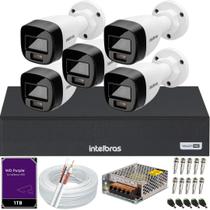Kit 5 Câmeras Intelbras Vhd 1220 B Full Color Dvr 08 Canais 1108c Hd Purple colorido 24hrs