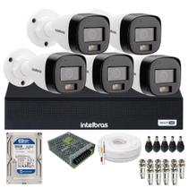 Kit 5 Câmeras Intelbras VHD 3220 B Full Color com Áudio Dvr Intelbras 08 Canais 1108-c Com Hd 500gb Instalado