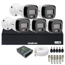 Kit 5 Câmeras Intelbras VHD 3220 B Full Color com Áudio Dvr Intelbras 08 Canais 1108-c S/Hd