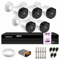 Kit 5 Câmeras Intelbras VHD 3230 BBullet Full HD 1080p Visão Noturna 30m Menu OSD + DVR Intelbras MHDX 1208 com 8 Canais + HD 1TB Seagate Barracuda