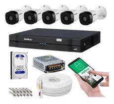Kit 5 Câmeras Multi Hd 1120b Dvr Intelbras 8 Canais Com Hd