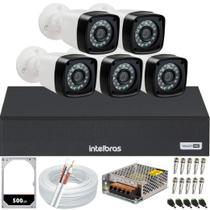 Kit 5 Câmeras Segurança 1080p Dvr Intelbras 8ch Hd 500GB