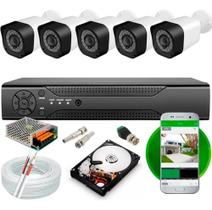 Kit 5 Cameras Segurança Dvr 8 Canais Digital Com Cabo E Hd Kit 5 Cameras Segurança Dvr 8 Canais Digital Com Cabo E Hd