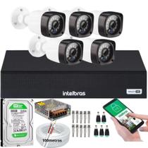 Kit 5 Cameras Segurança Dvr Intelbras Full Hd 8ch full hd c/hd