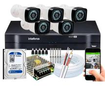 Kit 5 Cameras Segurança Dvr Intelbras Full Hd 8ch full hd C/HD