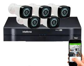 Kit 5 Cameras Segurança Dvr Intelbras Full Hd 8ch full hd