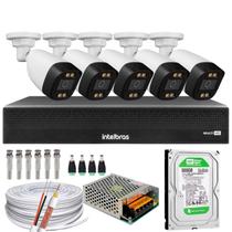 Kit 5 Câmeras Segurança FullColor Visão Noturna Colorida Dvr Intelbras 1008c Hd 500gb