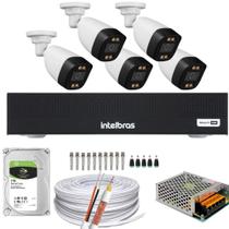 Kit 5 Câmeras Segurança Imagem Colorida a Noite 1080p Full Hd 2.8mm Dvr Intelbras 1tb Kit 5 Câmeras Segurança Imagem Colorida a Noite 1080p Full Hd 2.8mm Dvr Intelbras 1tb