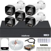 Kit 5 Câmeras Segurança Intelbras Full Color Dvr 8 canais Hd 1Tb Colorido 24hrs